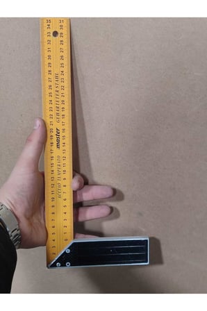 KLC L Gönye Alüminyum Gönye Sarı Gönye Cetvel Kaynak Kaynakçı Marangoz Gönyesi 350 mm