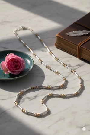 Dorika Toplu Üç Renk (Gold, Silver, Rose) Gümüş Kaplama Kolye