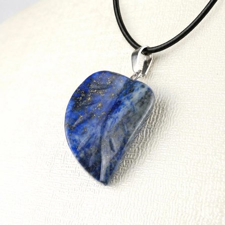 Lapis Lazuli Doğal Taş Kolye – Siyah İpli Şık Mavi Taş Kolye(2 adet)