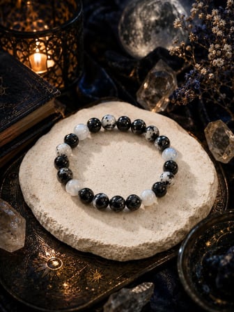 Doğal Aytaşı ve Obsidyen Bileklik-Unisex Doğaltaş Bileklik