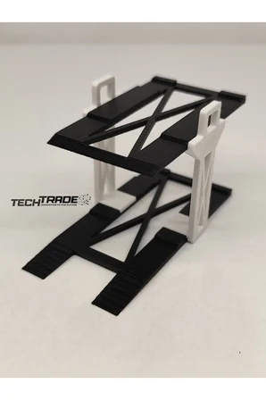 1/64 Ölçek Diorama 2 Araçlık Lift Siyah-Beyaz