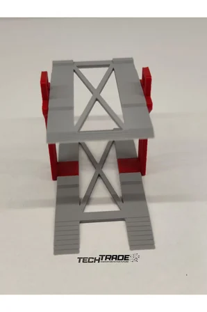 1/64 Ölçek Diorama 2 Araçlık Lift Kırmızı-Gri