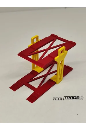 1/64 Ölçek Diorama 2 Araçlık Lift Sarı-Kırmızı