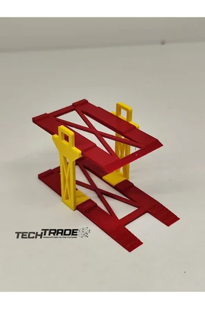 1/64 Ölçek Diorama 2 Araçlık Lift Sarı-Kırmızı