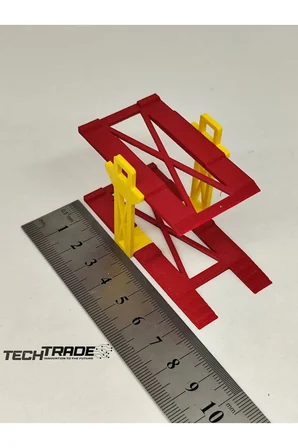 1/64 Ölçek Diorama 2 Araçlık Lift Sarı-Kırmızı