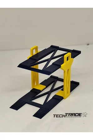 1/64 Ölçek Diorama 2 Araçlık Lift Sarı-Lacivert