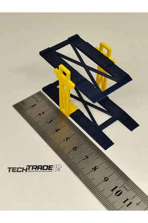 1/64 Ölçek Diorama 2 Araçlık Lift Sarı-Lacivert