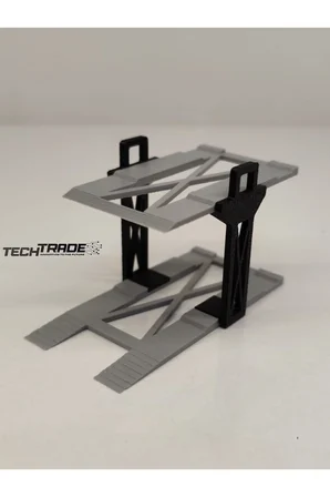 1/64 Ölçek Diorama 2 Araçlık Lift Siyah-Gri