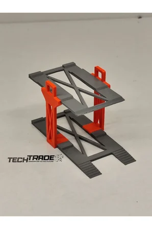 1/64 Ölçek Diorama 2 Araçlık Lift Turuncu-Gri