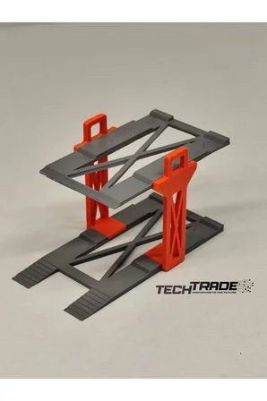 1/64 Ölçek Diorama 2 Araçlık Lift Turuncu-Gri
