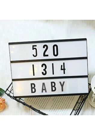 Bak Gel Al A5 Işıklı Lightbox Harfli Mesaj Panosu – Değiştirilebilir Yazı Tahtası LED Aydınlatmalı A5 Mesaj Kutusu – Harfli Işıklı Pano