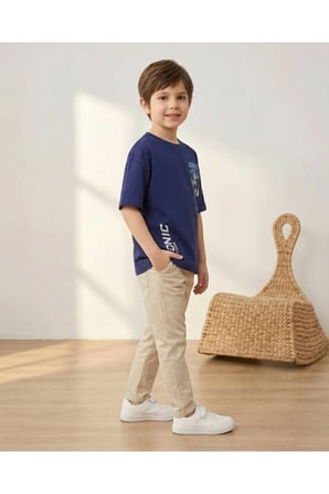 Lily Co Lacivert Sonic Tema Baskılı Unisex Çocuk Tişört