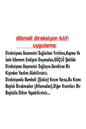 Fiat Linea Uyumlu Dikmeli Direksiyon Kılıfı Beyaz Ipli A Plus (10.5CM)
