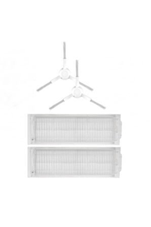 Mi Robot Mop Pro, Viomi V2 V3 Uyumlu Beyaz Yan Fırça Ve Hepa Filtre Set