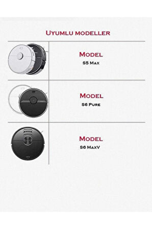 Roborock S6 Maxv S5 Max Uyumlu Hepa Filtre Mop Paspas Fırça Seti