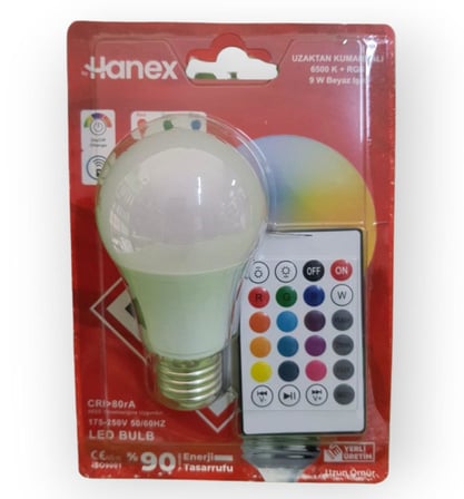 Led Ampül HNX-0902 9w Kumandalı RGB