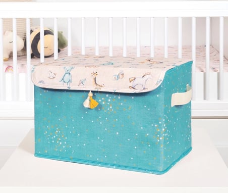 Baby Püsküllü Kapaklı Kutu Düzenleyici Çok Amaçlı Organizer Kutu Maxi Boy (yeşil) 04232 ( Lisinya )
