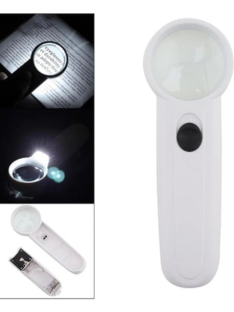 15X Çok Fonksiyonlu 2 Led Işıklı Taşınabilir El Büyüteç ( Lisinya )