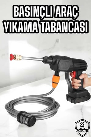 Yeni Nesil Araç Yıkama Şarjlı Tabancası Basınçlı Su Hazneli - Lisinya