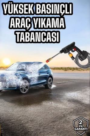Bahçe ve Araba Yıkama Tabancası Su Basınçlı Hazneli Bataryalı Oto Yıkama - Lisinya