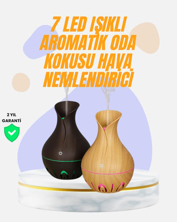 Led Işıklı Ultrasonik Oda Nemlendirici ve Uçucu Yağ Difüzörü - Lisinya