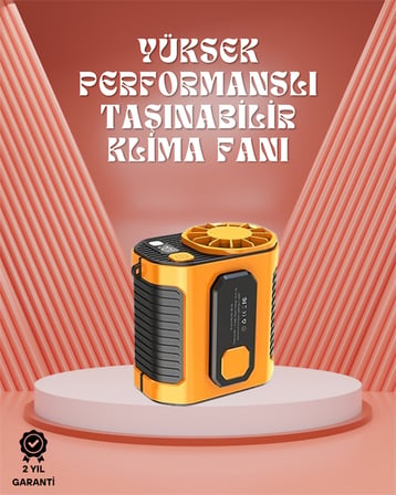 Sessiz Turbo Fan – Kamp, Spor, Ofis İçin Taşınabilir Mini Soğutucu - Lisinya
