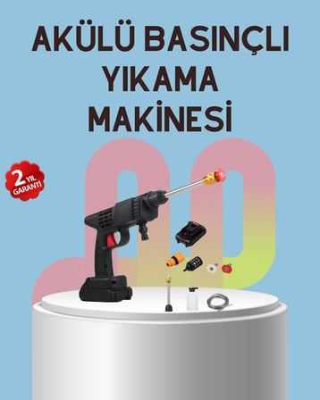 Yüksek Basınçlı Şarjlı Yıkama Tabancası Su Tabancası Hortumlu - Lisinya