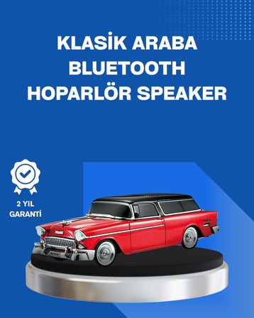 Retro Araba Şekilli Kablosuz Bluetooth Hoparlör - Lisinya