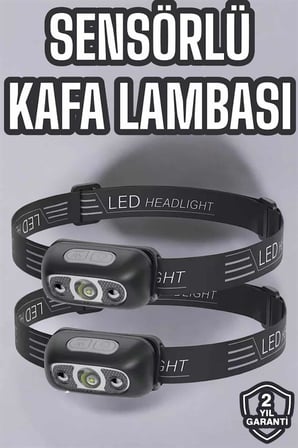 Kafa Lambası Kamp Lambası Led Işık Şarjlı Ayarlanabilir - Lisinya