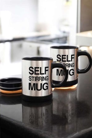 Yazılı Mug Kupa Karıştırıcı Özelliği Ve Paslanmaz Çelik - Lisinya