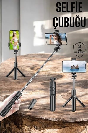 Kumandalı Tripod Telefon Tutucu Selfie Çubuğu 360 Derece Dönebilen - Lisinya