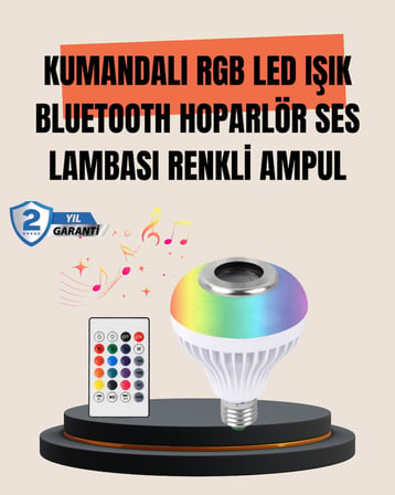 12W LED Ampul – Renkli Işık ve Dahili Hoparlör Özellikli - Lisinya