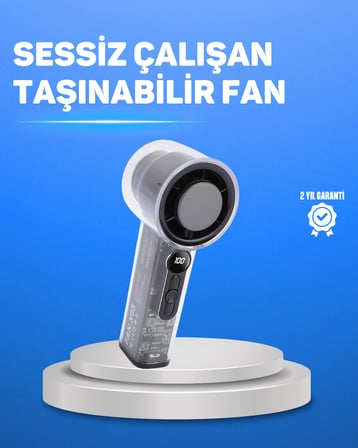 Ultra Sessiz USB Şarjlı Fan | Taşınabilir ve Hafif Tasarım - Lisinya