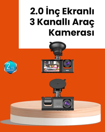 Full HD Araç Kamerası  Çift Yönlü Kayıt ve Darbe Sensörü - Lisinya