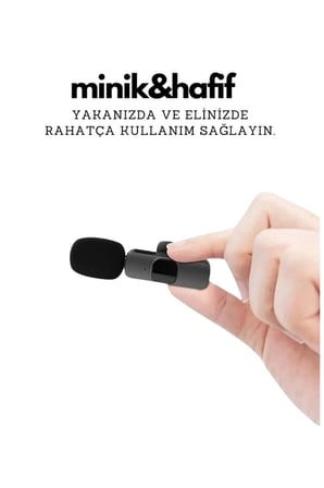 Type-C Çiftli Kablosuz Yaka Mikrofonu Seti - YouTube, TikTok, Vlog ve Canlı Yayınlar İçin Telefon Uy
