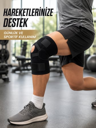 Ligamentli Dizlik Açık Patella Yan Destekli Ayarlanabilir Bantlı Sporcu Dizliği - Lisinya