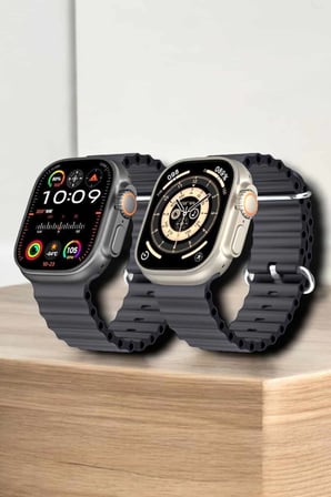 45 MM Gri Kasa Ultra Akıllı Saat Sesli Görüşme, Sağlık Takibi, Suya Dayanıklı - Lisinya