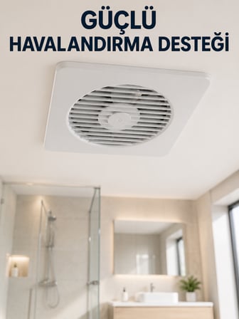 Dekoratif Banyo ve Mutfak Aspiratörü 150 mm 20,8 x 20,8 cm 20 W Havalandırma Fanı - Lisinya