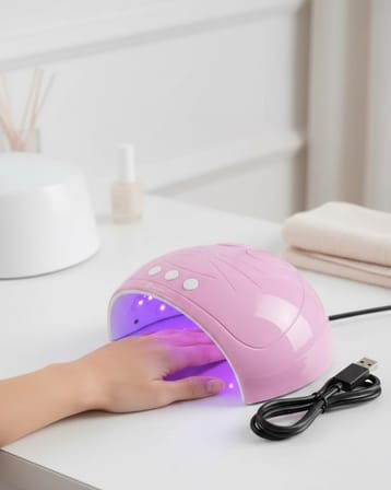Ultraviyole Işıklı 15 Ledli 45W Oje Kurutucu Makine Pembe - Lisinya
