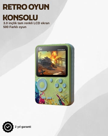 G5 Taşınabilir Retro Oyun Konsolu – Çocuk ve Yetişkinler İçin - Lisinya