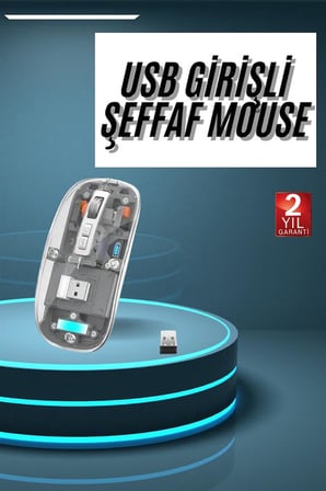 Kablosuz Mouse Fare Şarjlı Bluetooth Wireless Çift Modlu Sessiz - Lisinya