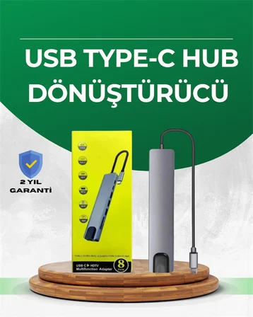 Type‑C Dönüştürücü – 2×USB3.0, SD/MS, 4K HDMI & RJ45 ile Profesyonel Kullanım - Lisinya