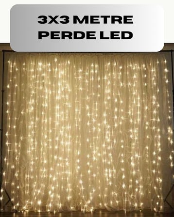 3x3 Perde LED Işık Şelale Model Özel Gün Dekoratif Aydınlatma - Lisinya