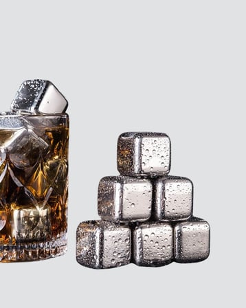 Paslanmaz Metal Buz Küpleri Seti Klipsli Sulandırmadan Soğutma Özellikli - Lisinya