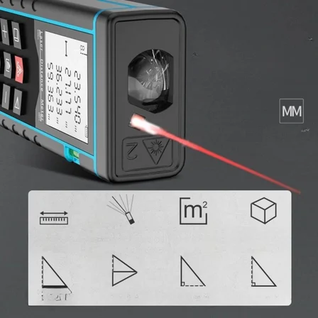Profesyonel 40 Metre Dijital Lazer Metre Ölçer LCD Ekran, Su Terazili, Alan Hacim, Pisagor Hesaplama