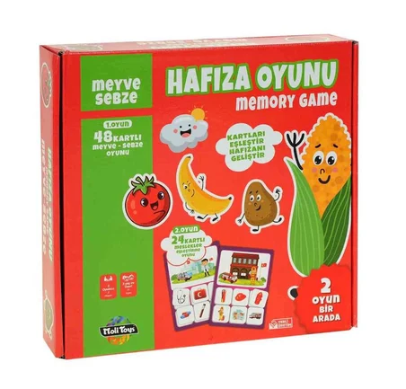 Kutulu Hafıza Oyunu Meyve Sebze 48 Parça