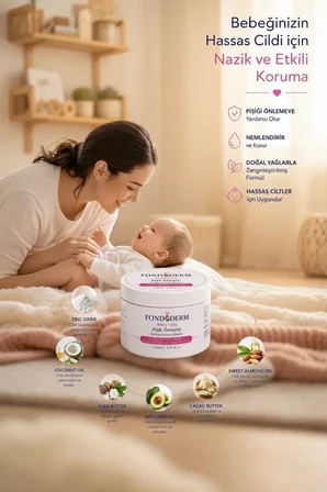 Bebek Pişik Kremi Çinko Oksit ve Lanolin İçerikli Bariyer Krem Yoğun Onarıcı Cilt Bakım Kremi ( Lisi