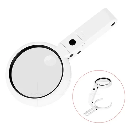 USB şarj edilebilir katlanabilir 3.5-10x büyüteç 8 LEDli masa ve eliçin  taşınabilir büyüteç FS90RC 