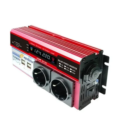 12V 2000W Modifiye Sinus İnverter Araç ve Güneş Enerjisi Uyumlu, Çift USB, Çift Priz ve Çakmaklık ( 