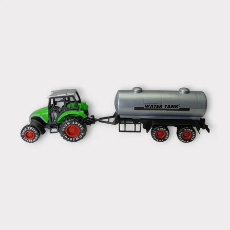 Çek Bırak Römorklu Traktör 25Cm - Yeşil Su Tankı (Lisinya)